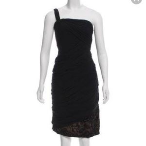 Carmen Marc Valvo asymmetrical dress